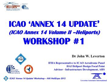 ICAO ANNEX 14 - Home - Helicopter Association International