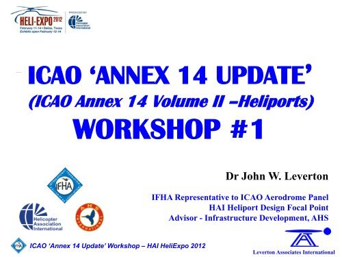 ICAO ANNEX 14 - Home - Helicopter Association International