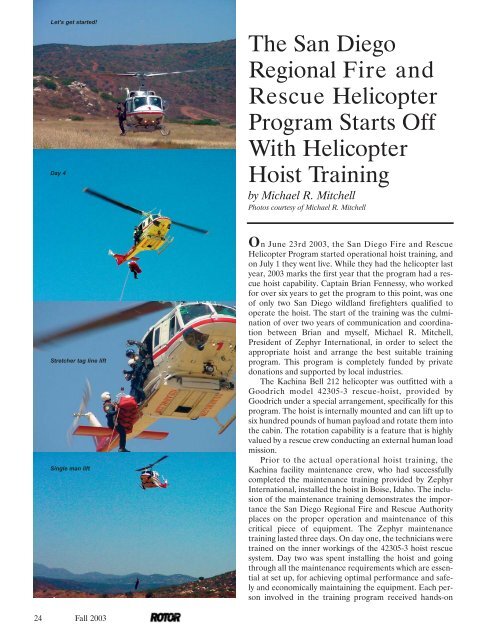 The San Diego Regional Fire and Rescue Helicopter Program Starts ...