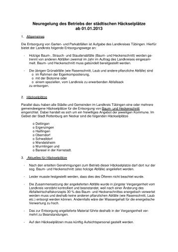 Regelung für den Betrieb der Häckselplätze - Stadt Rottenburg am ...