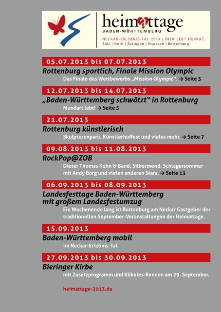 Veranstaltungskalender 7/8 2013 - Stadt Rottenburg am Neckar