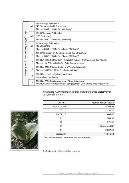 Biotopvernetzung in Rottenburg am Neckar, Beiträge zur ...