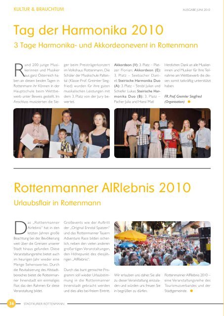 Stadtkurier Juli 2010 - Rottenmann