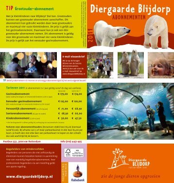 TIP Grootouder-abonnement - Diergaarde Blijdorp