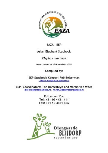 EAZA – EEP Asian Elephant Studbook Elephas maximus Compiled ...