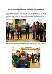 Projektwoche Theater in der Klasse 8a Wenn das Theater zu den ...