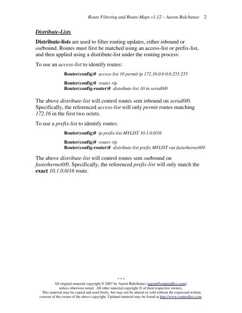 Route Filtering and Route-Maps - Router Alley