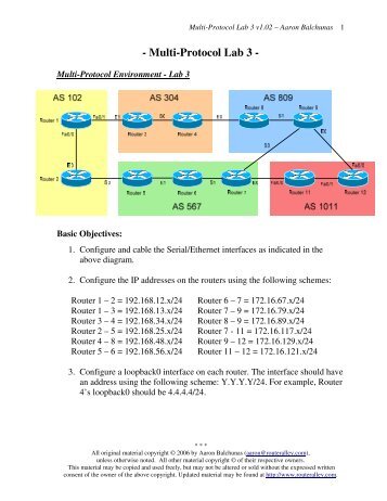 Multi-Protocol Lab 3 - Router Alley