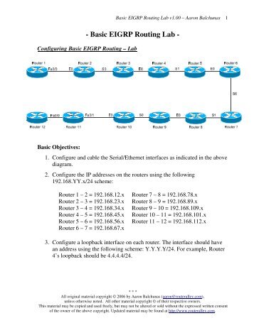 Basic EIGRP Routing Lab - Router Alley