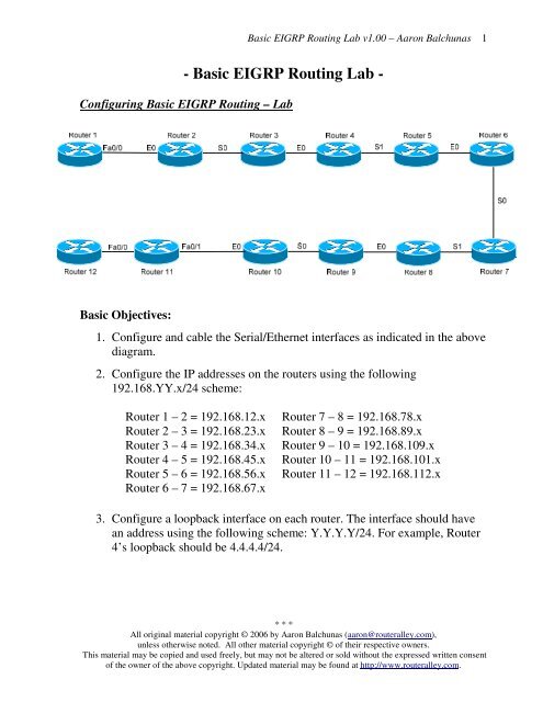 Basic EIGRP Routing Lab - Router Alley