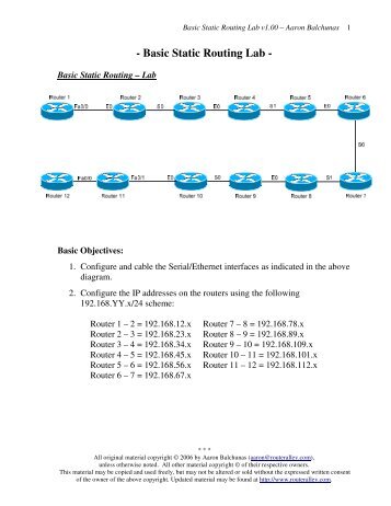 Basic Static Routing Lab - Router Alley