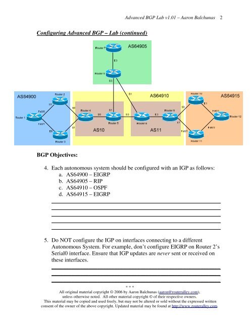 Advanced BGP Lab - Router Alley