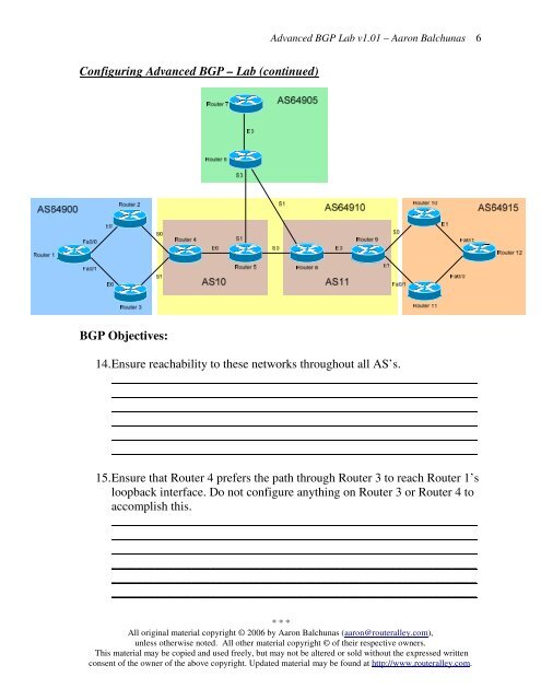 Advanced BGP Lab - Router Alley