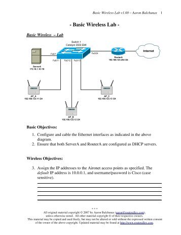 Basic Wireless Lab - Router Alley