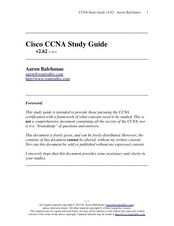 Cisco CCNA Study Guide - Router Alley