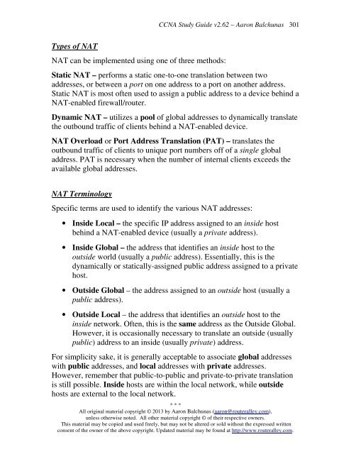 Cisco CCNA Study Guide - Router Alley