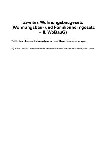 Wohnungsbau- und Familienheimgesetz â II. WoBauG