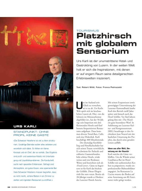 Platzhirsch mit globalem Sensorium - Rowipress.ch