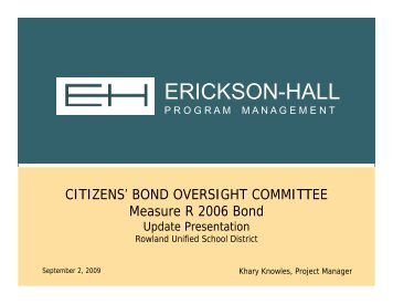 09-2-09 Bond Oversight Comm Update - Rowland Unified School ...