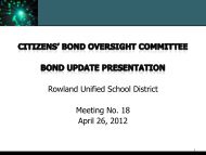 rusd bond update april 2012 - Rowland Unified School District