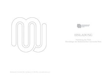 Einladung - Alumni Club Medizinische UniversitÃ¤t Wien
