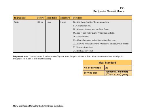 Menu and Recipe Manu.. - The Early Childhood Commission