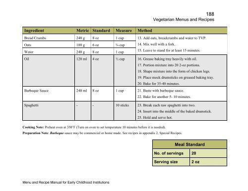 Menu and Recipe Manu.. - The Early Childhood Commission