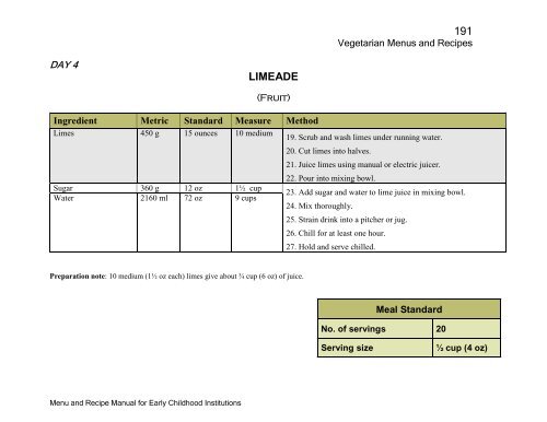 Menu and Recipe Manu.. - The Early Childhood Commission