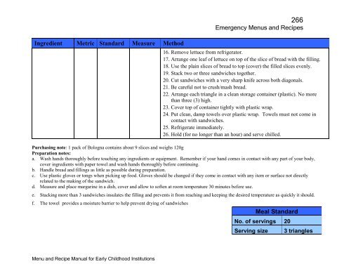 Menu and Recipe Manu.. - The Early Childhood Commission