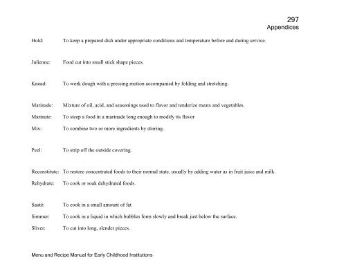 Menu and Recipe Manu.. - The Early Childhood Commission