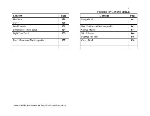 Menu and Recipe Manu.. - The Early Childhood Commission