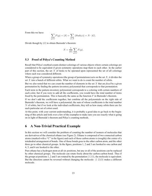 P´olya's Counting Theory - Home Page -- Tom Davis