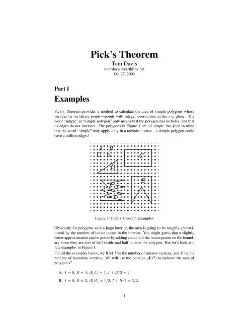 Pick's Theorem - Home Page -- Tom Davis