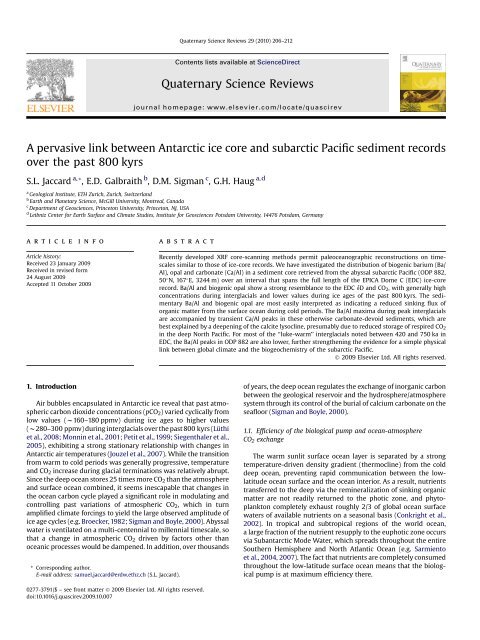 A pervasive link between Antarctic ice core and subarctic Pacific ...