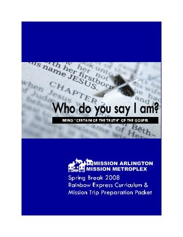 who do you say i am - Mission Arlington