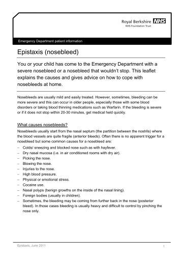 Severe epistaxis and swal