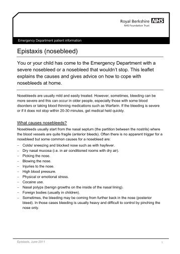 Nosebleeds (Epistaxis) - CARPA