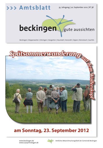 Ausgabe 38/2012 - Gemeinde Beckingen