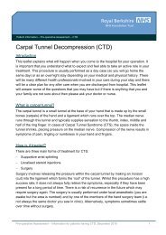 Carpal Tunnel Decompression (CTD) - The Royal Berkshire NHS ...