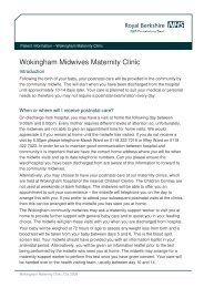 Wokingham Midwives Maternity Clinic - The Royal Berkshire NHS ...