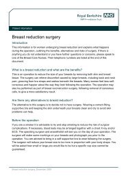 Breast reduction surgery - The Royal Berkshire NHS Foundation Trust