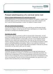 Pulsed radiofrequency of a cervical nerve root - The Royal Berkshire ...