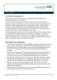 Cortisone injections - The Royal Berkshire NHS Foundation Trust