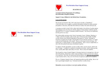 Heartbeats West Berkshire Heart Support Group - The Royal ...