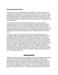 Guest Conduct Policy - Royal Caribbean International