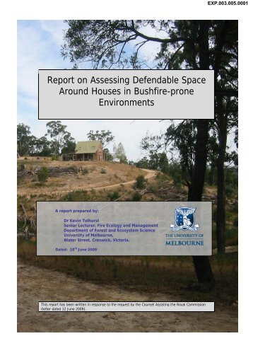 Report on Assessing Defendable Space Around Houses in Bushfire ...