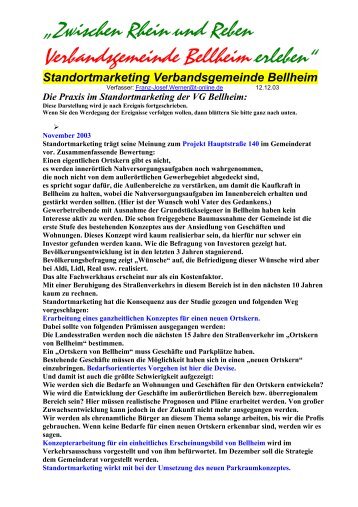 Standortmarketing Aktuell - Verbandsgemeinde Bellheim