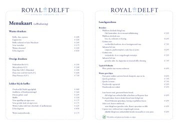 Menukaart - Royal Delft