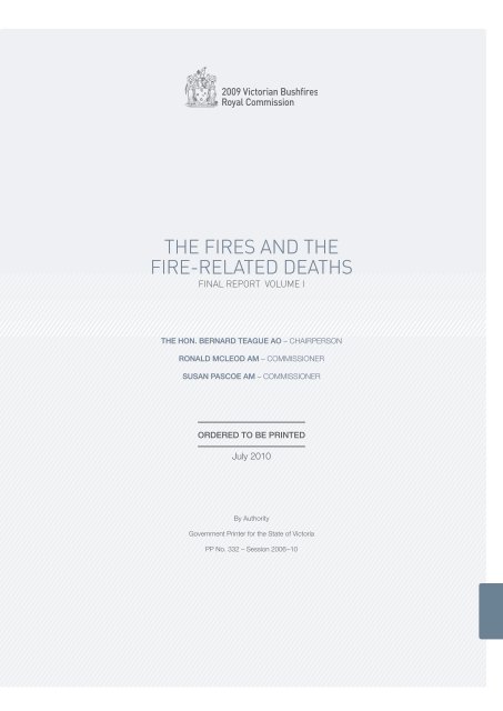 The Fires and The Fire-relaTed deaThs - 2009 Victorian Bushfires ...