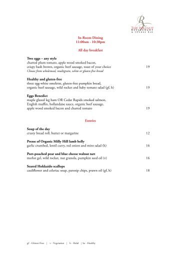 The Walnut Restaurant In-Room Dining Menu (PDF) - Royal On The ...